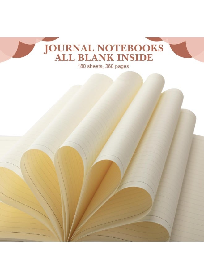 5 Pack A4 Notebooks Large Journal 360 s Leather Softcover Hardcover Notebooks Thick Paper Lined Note Writing Notepad for  Gifts Office School Business, 8.5'' x 11'' - Image 3